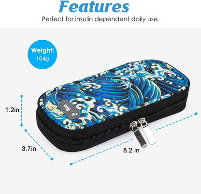 Insulin Cooler Travel Case TSA Approved Medication Diabetic Supplies Cooler For Travel Refrigerated Medicine Organizer Bag With 2 Ice Pack