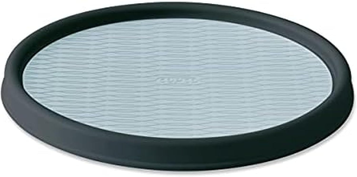 Basics Non-Skid Pantry Cabinet Lazy Susan Turntable, 12-Inch, White/Gray, 1 Count (Pack of 1)