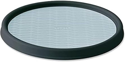 Basics Non-Skid Pantry Cabinet Lazy Susan Turntable, 12-Inch, White/Gray, 1 Count (Pack of 1)