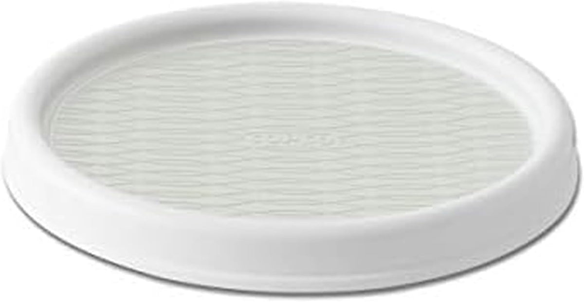 Basics Non-Skid Pantry Cabinet Lazy Susan Turntable, 12-Inch, White/Gray, 1 Count (Pack of 1)