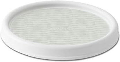 Basics Non-Skid Pantry Cabinet Lazy Susan Turntable, 12-Inch, White/Gray, 1 Count (Pack of 1)