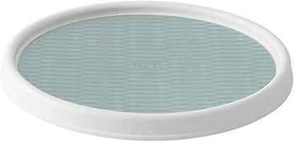 Basics Non-Skid Pantry Cabinet Lazy Susan Turntable, 12-Inch, White/Gray, 1 Count (Pack of 1)