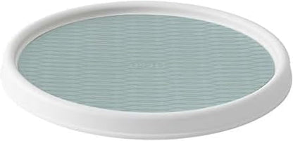 Basics Non-Skid Pantry Cabinet Lazy Susan Turntable, 12-Inch, White/Gray, 1 Count (Pack of 1)