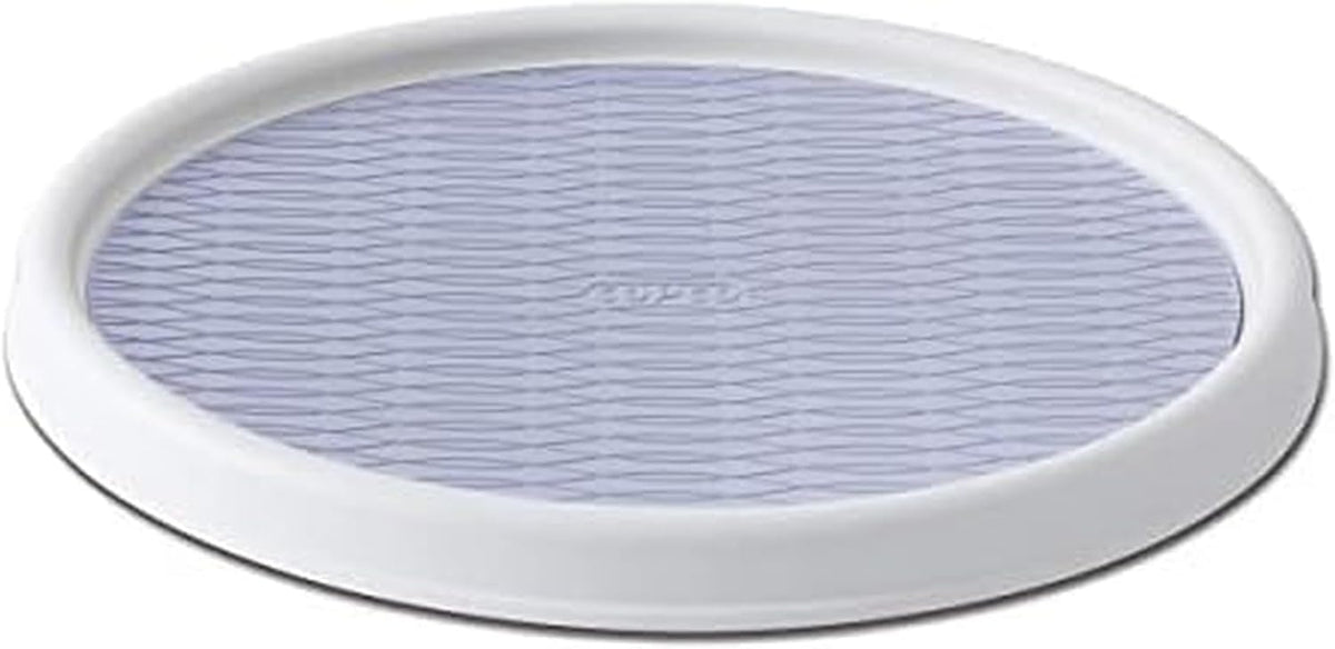 Basics Non-Skid Pantry Cabinet Lazy Susan Turntable, 12-Inch, White/Gray, 1 Count (Pack of 1)