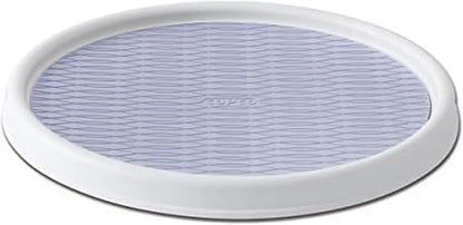 Basics Non-Skid Pantry Cabinet Lazy Susan Turntable, 12-Inch, White/Gray, 1 Count (Pack of 1)