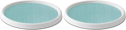 Basics Non-Skid Pantry Cabinet Lazy Susan Turntable, 12-Inch, White/Gray, 1 Count (Pack of 1)