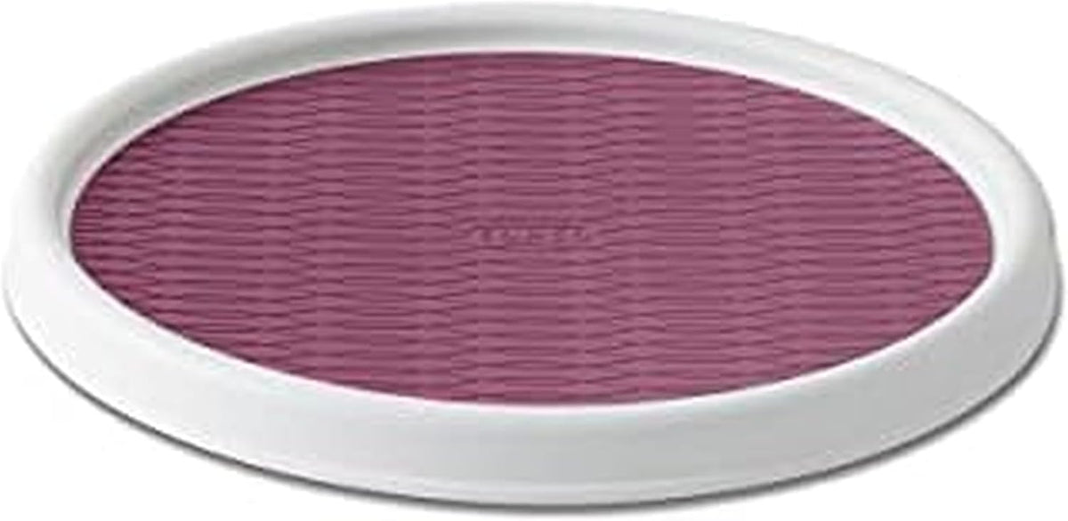 Basics Non-Skid Pantry Cabinet Lazy Susan Turntable, 12-Inch, White/Gray, 1 Count (Pack of 1)