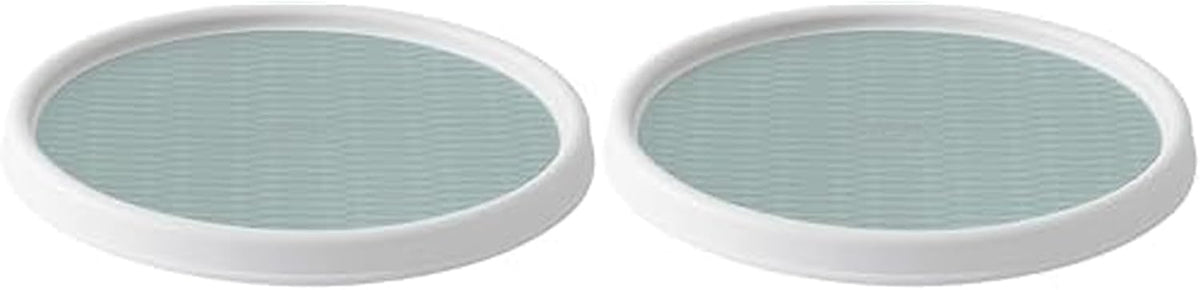 Basics Non-Skid Pantry Cabinet Lazy Susan Turntable, 12-Inch, White/Gray, 1 Count (Pack of 1)