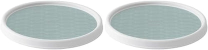 Basics Non-Skid Pantry Cabinet Lazy Susan Turntable, 12-Inch, White/Gray, 1 Count (Pack of 1)