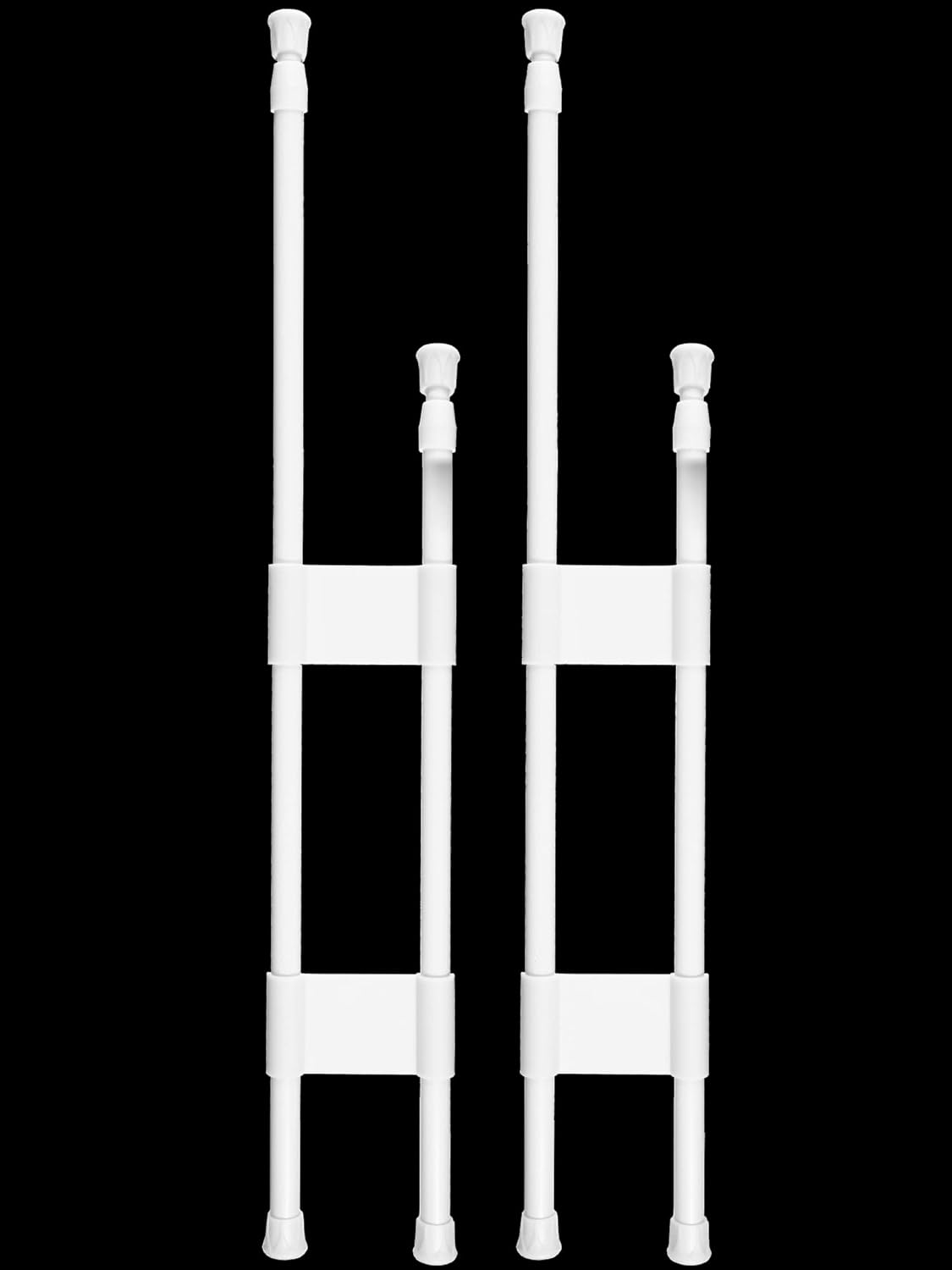 2 Sets Rv Refrigerator Bars Adjustable Rods, 11.8-19.7 Inch, White