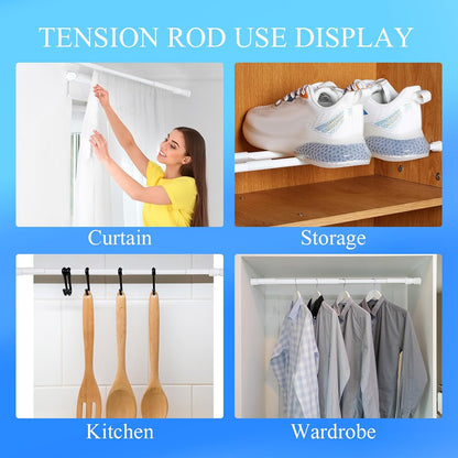 2 Sets Rv Refrigerator Bars Adjustable Rods, 11.8-19.7 Inch, White