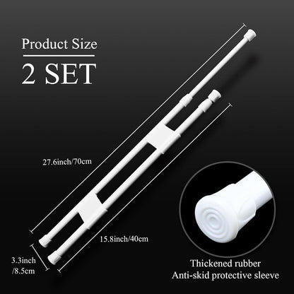 2 Sets Rv Refrigerator Bars Adjustable Rods, 11.8-19.7 Inch, White