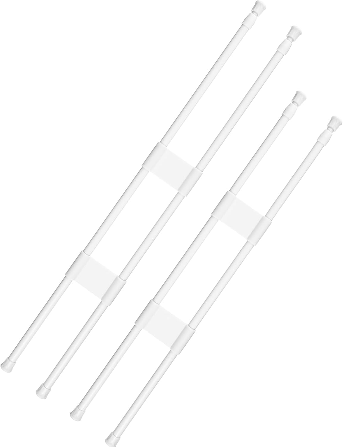 2 Sets Rv Refrigerator Bars Adjustable Rods, 11.8-19.7 Inch, White