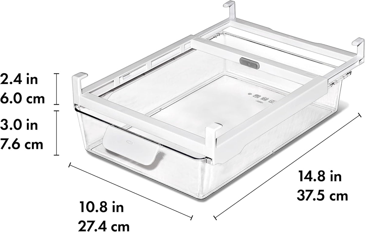 Good Grips Fridge Undershelf Drawer 14 in - for Deli Meat, Cheese, Produce and More