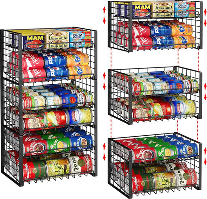 Stackable Can Rack Organizer, Adjustable Can Holder for Pantry