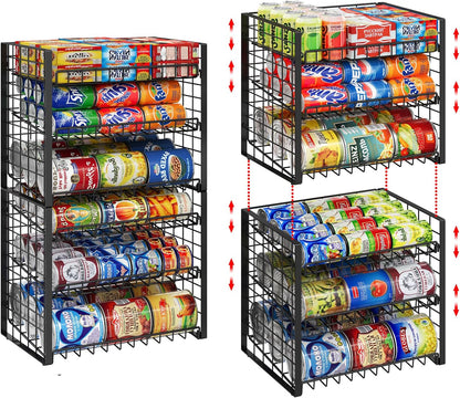 Stackable Can Rack Organizer, Adjustable Can Holder for Pantry