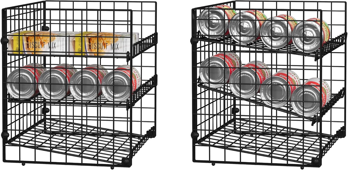 Stackable Can Rack Organizer, Adjustable Can Holder for Pantry