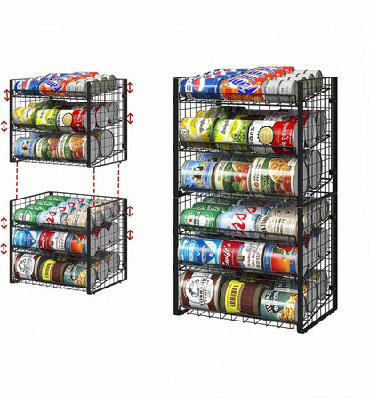 Stackable Can Rack Organizer, Adjustable Can Holder for Pantry