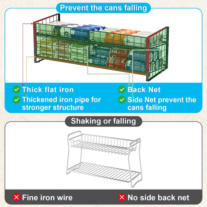 Stackable Can Rack Organizer, Adjustable Can Holder for Pantry