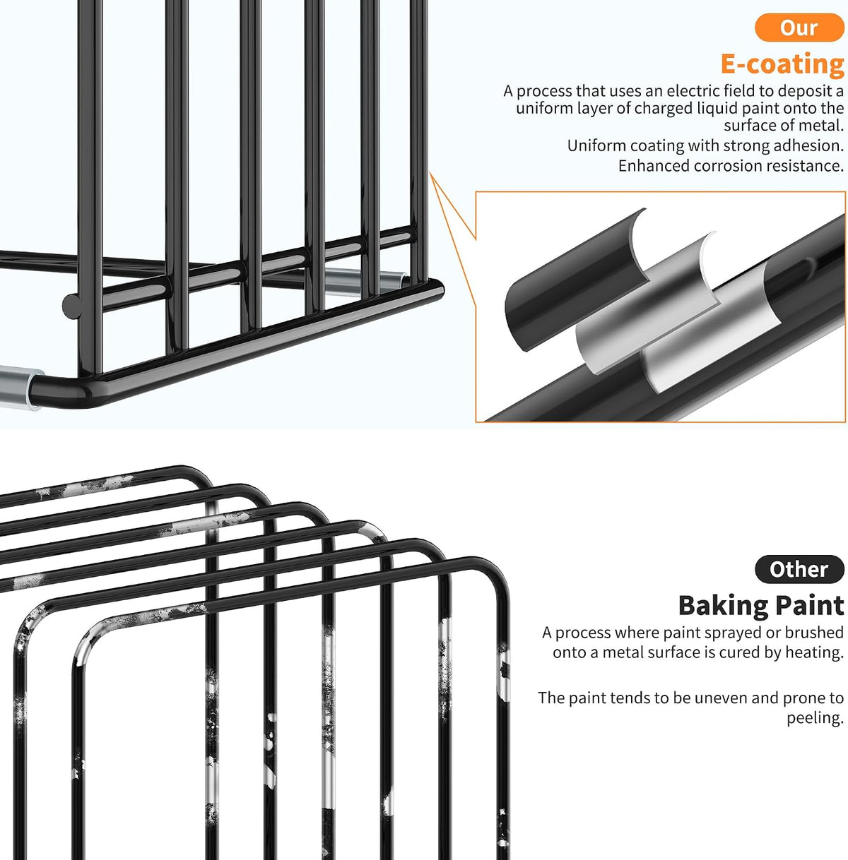 Kitchen Cabinet Organizer, Steel Cookware Holder, Divided Holder with 5 Slots for Skillets Baking Tray and Chopping Board Rack - Baking Pan Holder Storage