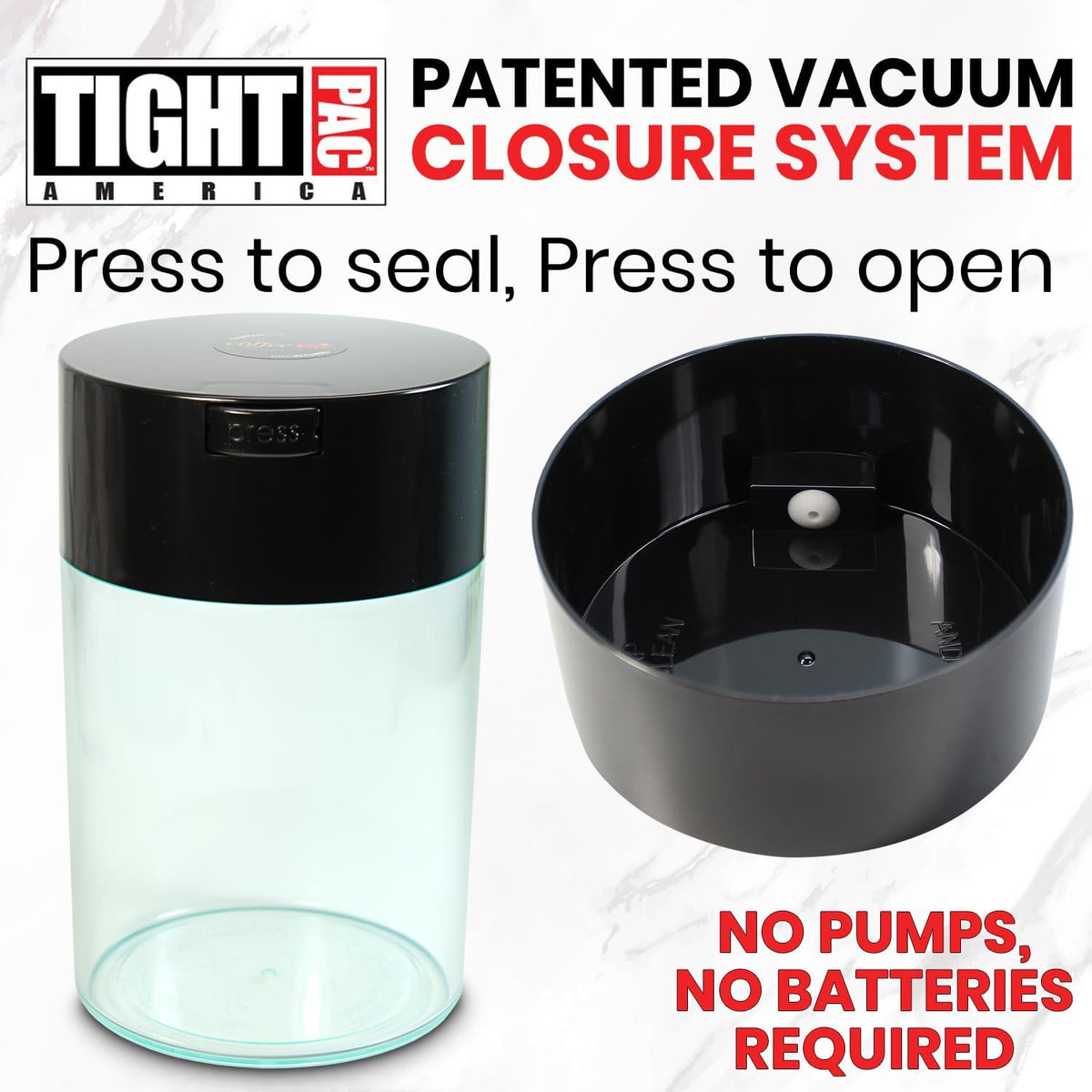 COFFEEVAC 1 LB Airtight Coffee Bean Storage Container, Patented Vacuum Seal, Coffee Grounds Container, 1.85L, Smell Proof, Black Cap and Body
