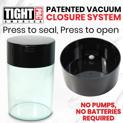 COFFEEVAC 1 LB Airtight Coffee Bean Storage Container, Patented Vacuum Seal, Coffee Grounds Container, 1.85L, Smell Proof, Black Cap and Body