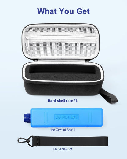 Krypthos 6 Slots Insulin Fridge Holder Case for 1ml-10ml Vial with Ice Pack | Portable Insulin Cooler 6 Adjustable Slots Diabetes Insulin Carrying Travel Case for 1ml 3ml 5ml 10ml Vials with Ice Pack