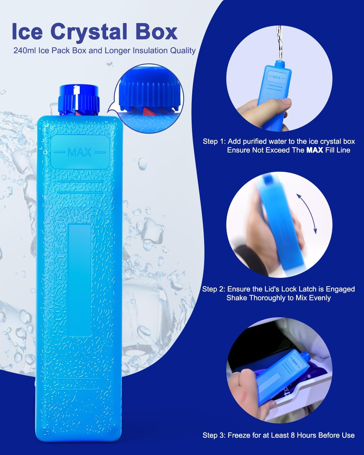 Krypthos 6 Slots Insulin Fridge Holder Case for 1ml-10ml Vial with Ice Pack | Portable Insulin Cooler 6 Adjustable Slots Diabetes Insulin Carrying Travel Case for 1ml 3ml 5ml 10ml Vials with Ice Pack