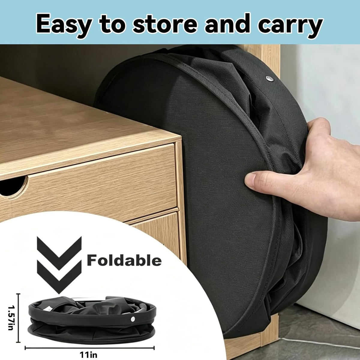 Cleaning Caddy with Handle, 17L Foldable Organizer with 6 Pockets | 600D Oxford Fabric, Durable, Waterproof, Large Capacity, Space-Saving Foldable, Multi Cleaning Bucket Bag for Home, Garden