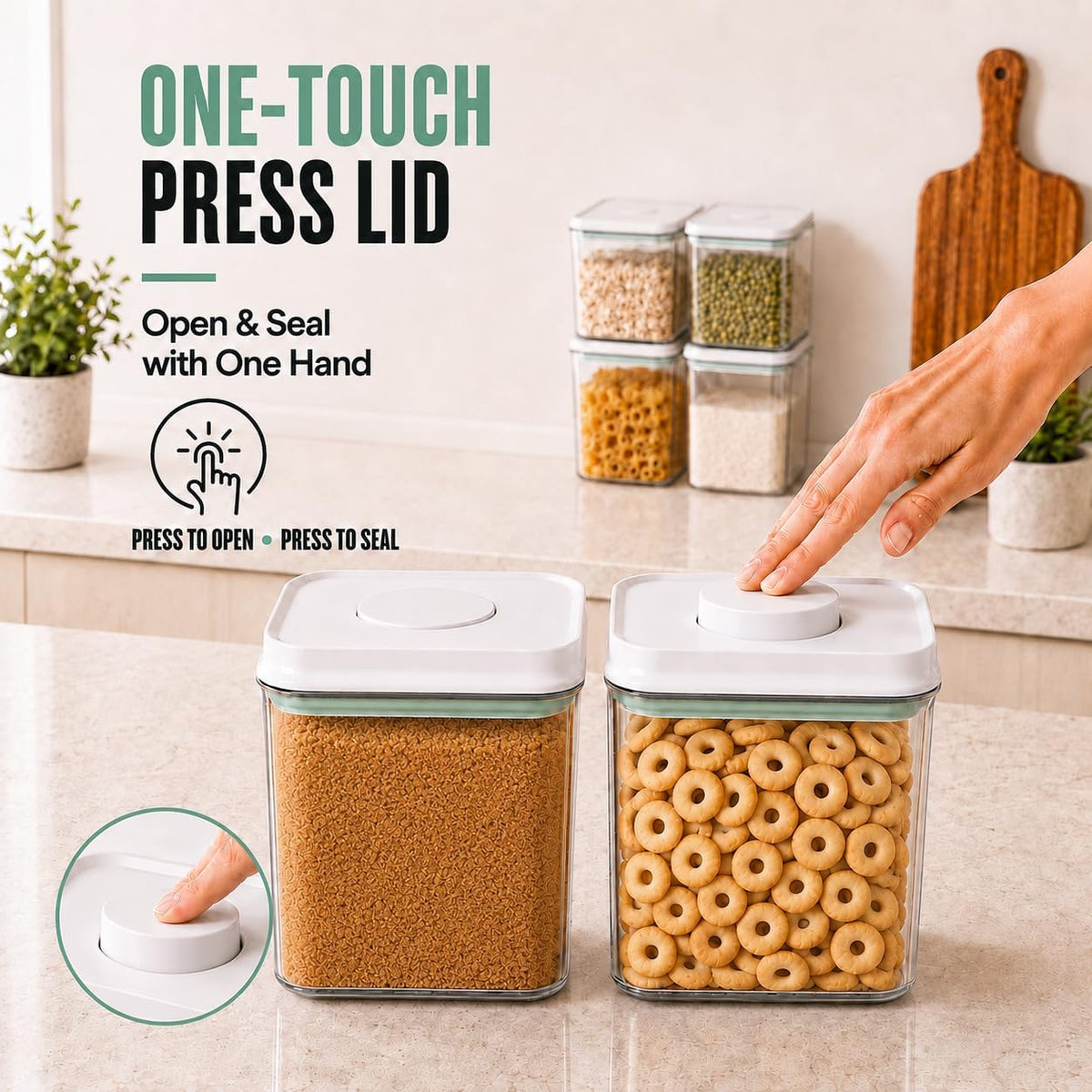2.8 Qt Airtight Food Storage Container with Clear Stackable Pop Lid