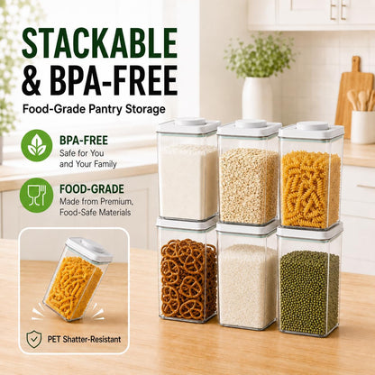 2.8 Qt Airtight Food Storage Container with Clear Stackable Pop Lid