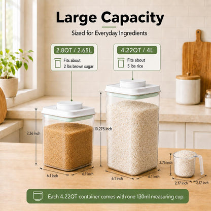 2.8 Qt Airtight Food Storage Container with Clear Stackable Pop Lid