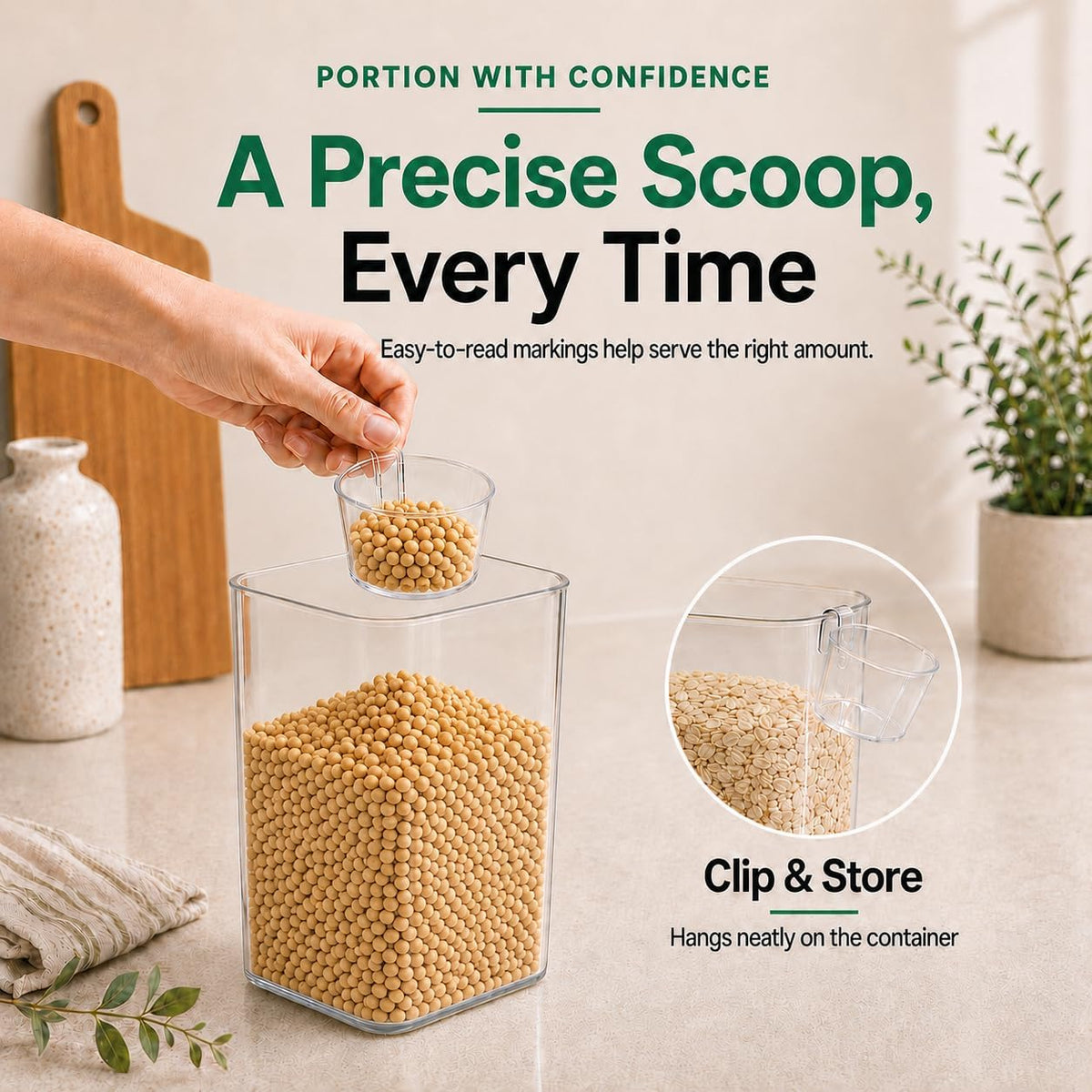 2.8 Qt Airtight Food Storage Container with Clear Stackable Pop Lid
