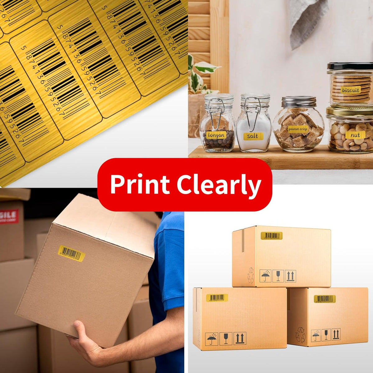 Transparent Stickers Labels - 1" x 2-5/8" Clear Address Labels Mailing Stickers for Laser/Inkjet Printer 8.5"×11"- 20 Sheet/ 600 Label