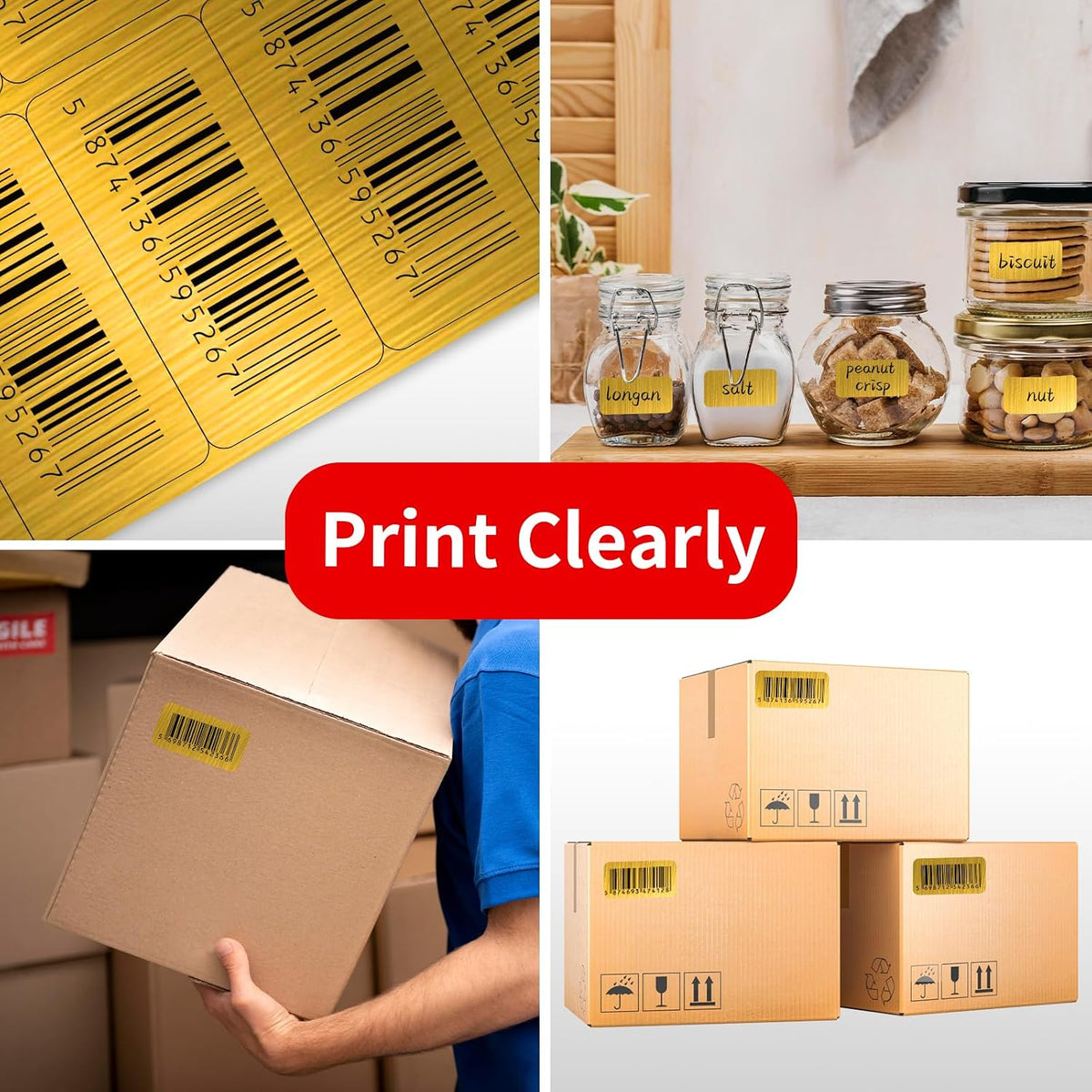Transparent Stickers Labels - 1" x 2-5/8" Clear Address Labels Mailing Stickers for Laser/Inkjet Printer 8.5"×11"- 20 Sheet/ 600 Label