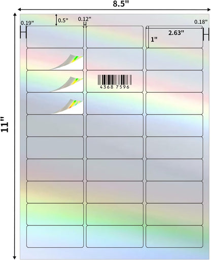 Transparent Stickers Labels - 1" x 2-5/8" Clear Address Labels Mailing Stickers for Laser/Inkjet Printer 8.5"×11"- 20 Sheet/ 600 Label