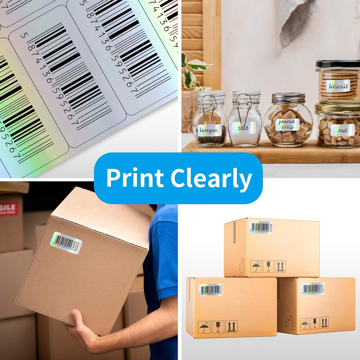 Transparent Stickers Labels - 1" x 2-5/8" Clear Address Labels Mailing Stickers for Laser/Inkjet Printer 8.5"×11"- 20 Sheet/ 600 Label