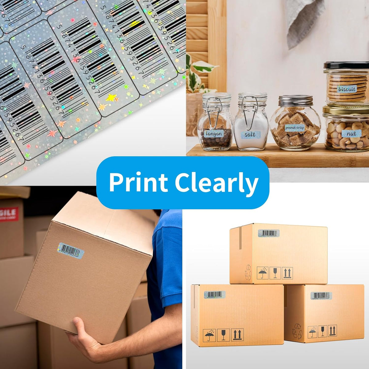 Transparent Stickers Labels - 1" x 2-5/8" Clear Address Labels Mailing Stickers for Laser/Inkjet Printer 8.5"×11"- 20 Sheet/ 600 Label