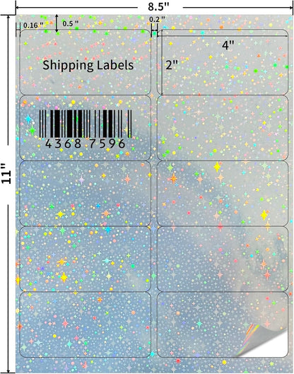 Transparent Stickers Labels - 1" x 2-5/8" Clear Address Labels Mailing Stickers for Laser/Inkjet Printer 8.5"×11"- 20 Sheet/ 600 Label