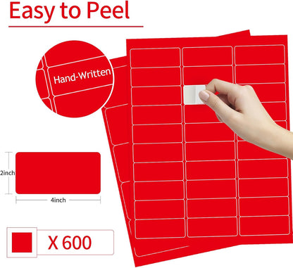 Transparent Stickers Labels - 1" x 2-5/8" Clear Address Labels Mailing Stickers for Laser/Inkjet Printer 8.5"×11"- 20 Sheet/ 600 Label