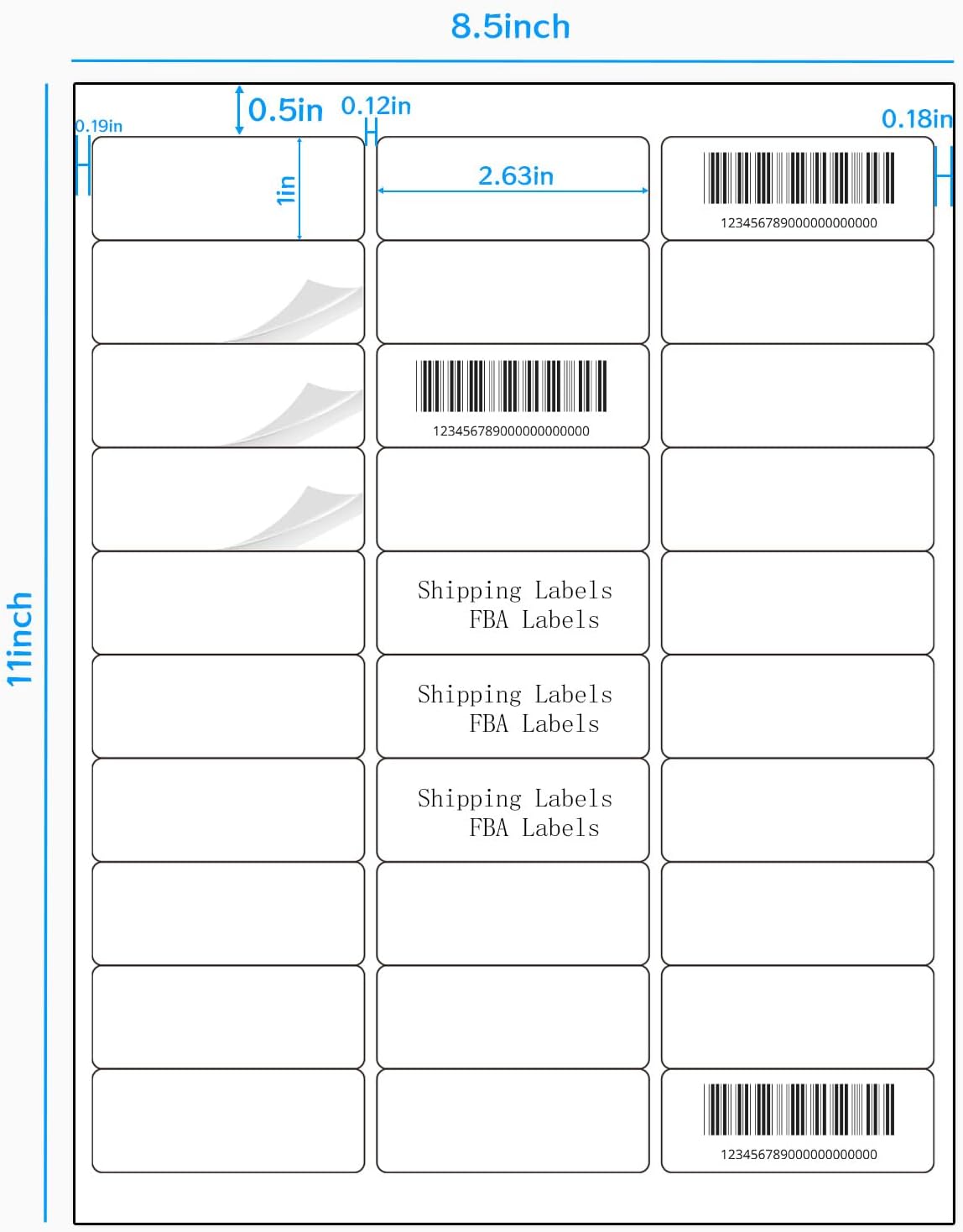 Transparent Stickers Labels - 1" x 2-5/8" Clear Address Labels Mailing Stickers for Laser/Inkjet Printer 8.5"×11"- 20 Sheet/ 600 Label