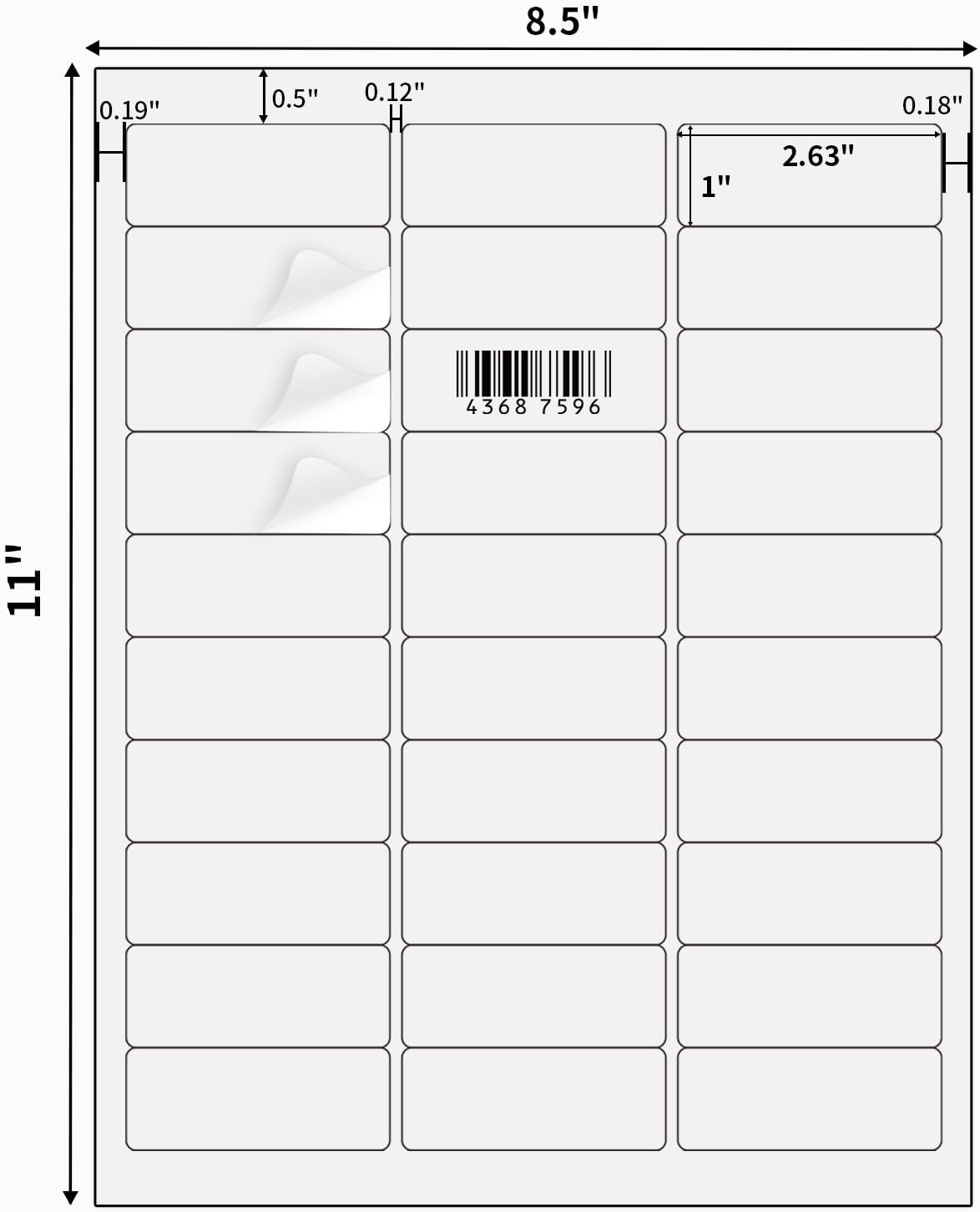 Transparent Stickers Labels - 1" x 2-5/8" Clear Address Labels Mailing Stickers for Laser/Inkjet Printer 8.5"×11"- 20 Sheet/ 600 Label