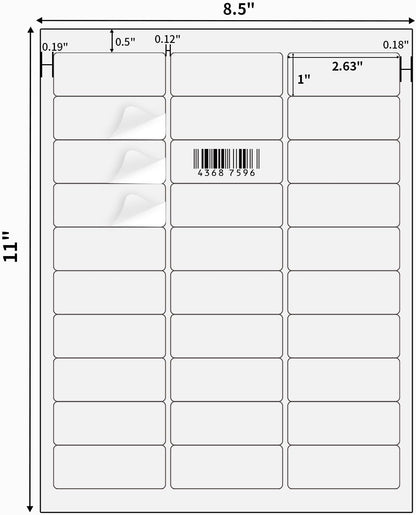 Transparent Stickers Labels - 1" x 2-5/8" Clear Address Labels Mailing Stickers for Laser/Inkjet Printer 8.5"×11"- 20 Sheet/ 600 Label