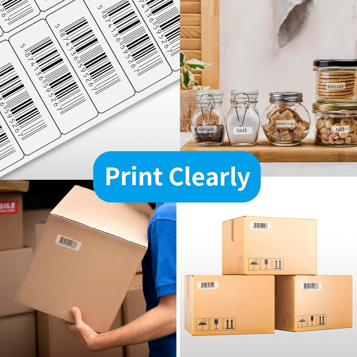 Transparent Stickers Labels - 1" x 2-5/8" Clear Address Labels Mailing Stickers for Laser/Inkjet Printer 8.5"×11"- 20 Sheet/ 600 Label