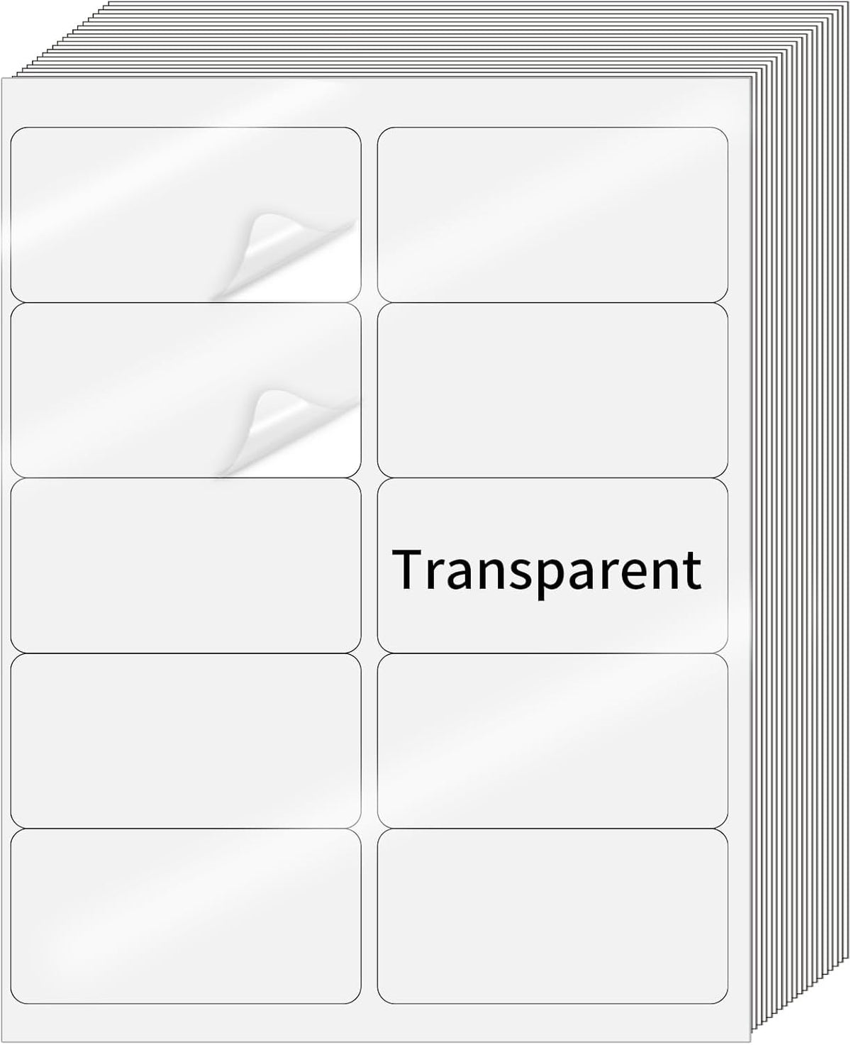 Transparent Stickers Labels - 1" x 2-5/8" Clear Address Labels Mailing Stickers for Laser/Inkjet Printer 8.5"×11"- 20 Sheet/ 600 Label