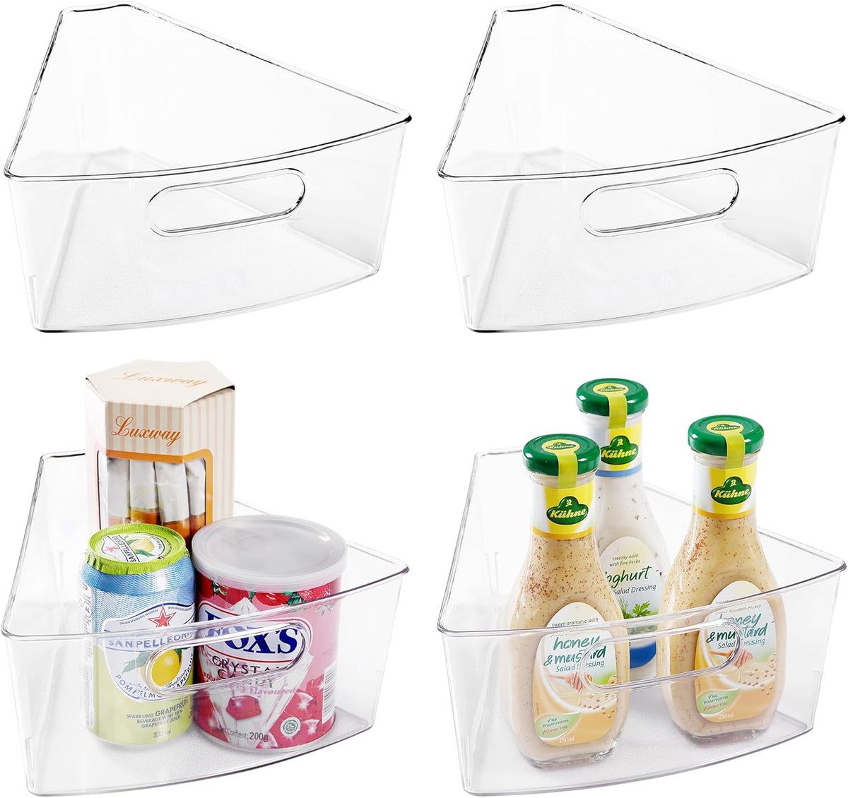 Lazy Susan Cabinet Organizer Bins for Kitchen, 1/8 Wedge