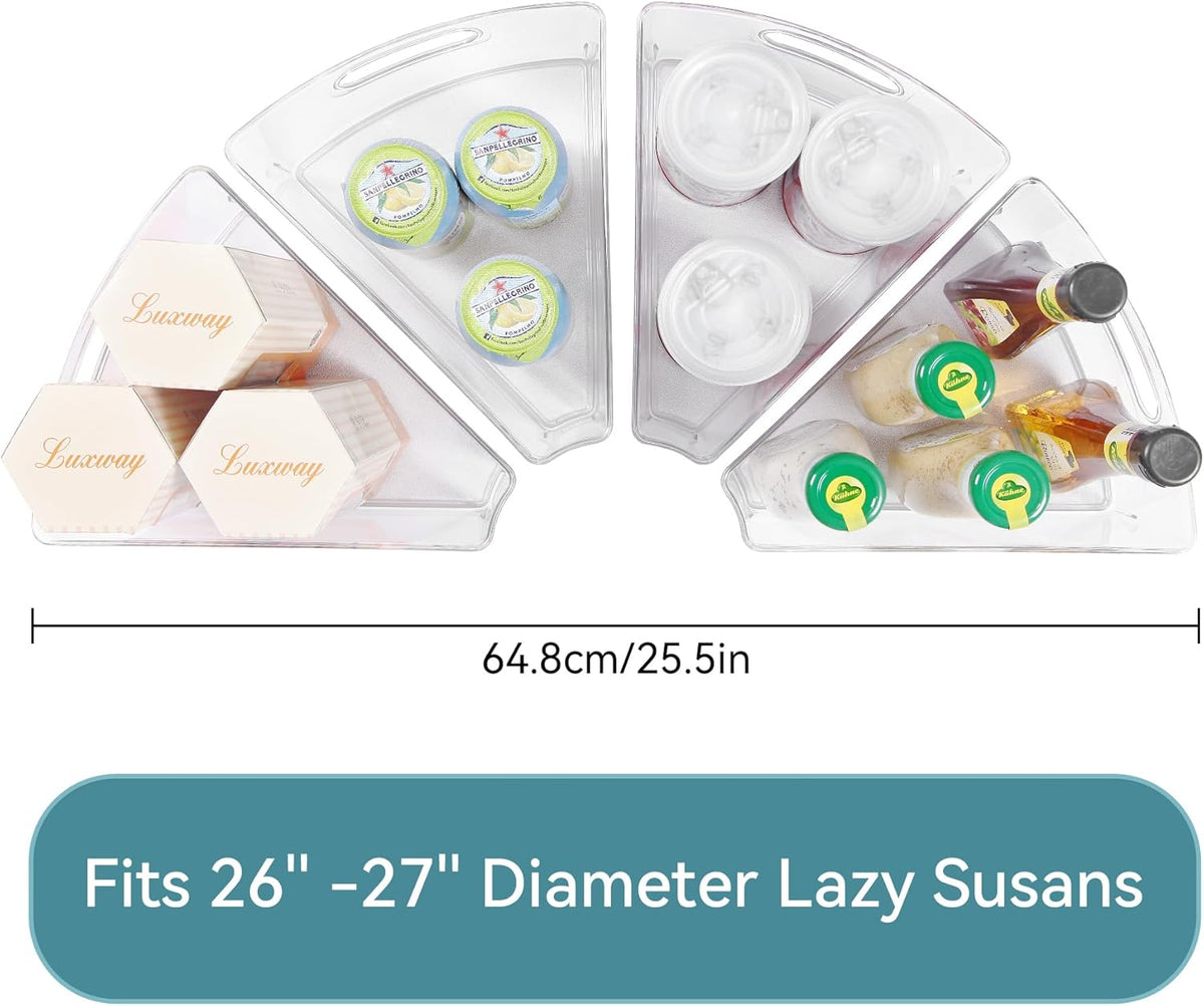 Lazy Susan Cabinet Organizer Bins for Kitchen, 1/8 Wedge