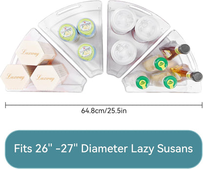 Lazy Susan Cabinet Organizer Bins for Kitchen, 1/8 Wedge