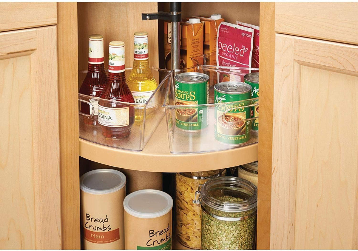 Lazy Susan Cabinet Organizer Bins for Kitchen, 1/8 Wedge
