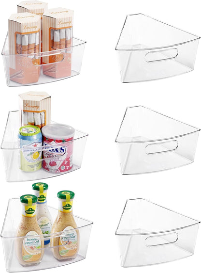 Lazy Susan Cabinet Organizer Bins for Kitchen, 1/8 Wedge